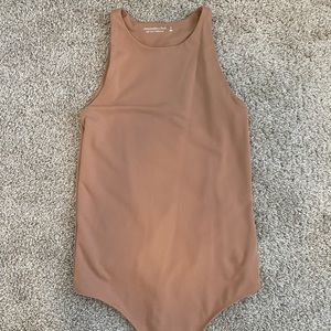 Abercrombie & Fitch | Beige/Tan High Neck Bodysuit | Small